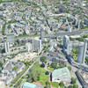 Schräges Satellitenbild - Innenstadt, Essen (Google Earth)